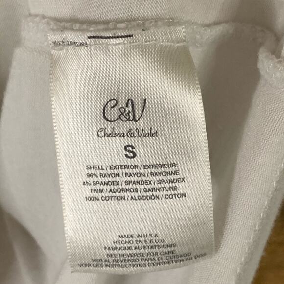 Chelsea & Violet Sunday Funday White Tank Top Size Small - Picture 6 of 7